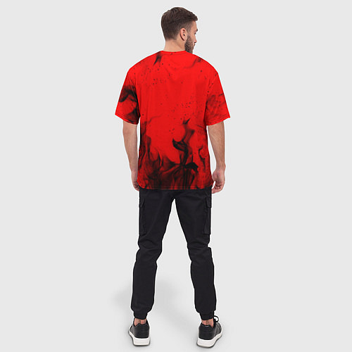 Мужская футболка оверсайз EXILIA BLACK FIRE / 3D-принт – фото 4