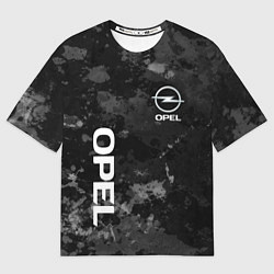 Футболка оверсайз мужская OPEL ОПЕЛЬ СЕРЫЙ ФОН, цвет: 3D-принт