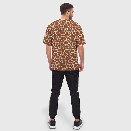 Мужская футболка оверсайз Шкура Жирафа - Giraffe / 3D-принт – фото 4