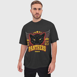 Футболка оверсайз мужская ПАНТЕРА PANTHERS, цвет: 3D-принт — фото 2