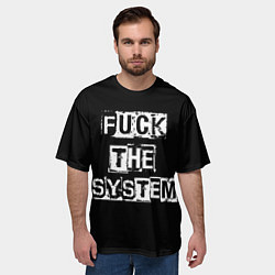 Футболка оверсайз мужская FACK THE SYSTEM, цвет: 3D-принт — фото 2