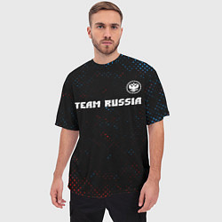 Футболка оверсайз мужская RUSSIA - ГЕРБ Team Russia Потертости, цвет: 3D-принт — фото 2