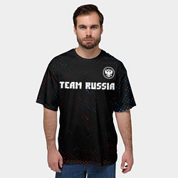 Футболка оверсайз мужская RUSSIA - ГЕРБ Team Russia Потертости, цвет: 3D-принт — фото 2