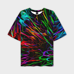 Мужская футболка оверсайз Neon pattern Vanguard