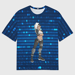 Мужская футболка оверсайз Девушка Киберпанк