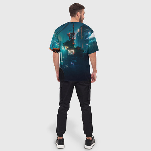 Мужская футболка оверсайз Panam cyberpunk 2077 / 3D-принт – фото 4