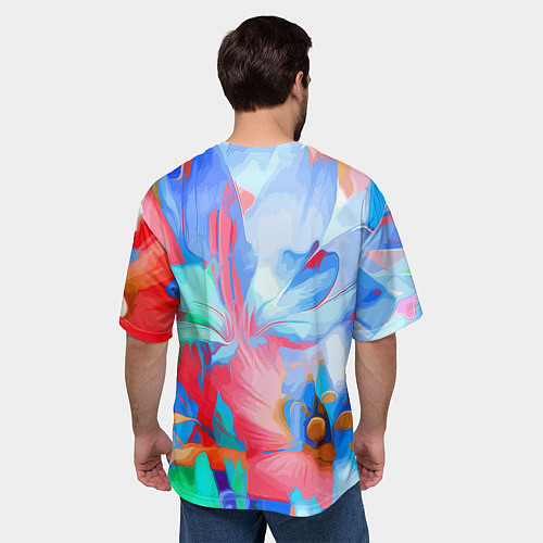 Мужская футболка оверсайз Fashion floral pattern / 3D-принт – фото 4