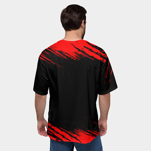 Мужская футболка оверсайз Eat Sleep Middle Earth Repeat Краски / 3D-принт – фото 4