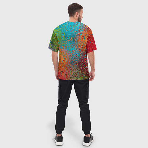 Мужская футболка оверсайз Капли на стекле Vanguard pattern / 3D-принт – фото 4