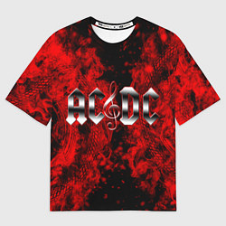 Футболка оверсайз мужская AC DC Rock N Roll, цвет: 3D-принт