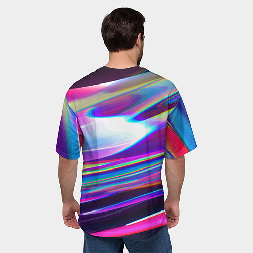 Мужская футболка оверсайз Neon pattern Mad / 3D-принт – фото 4