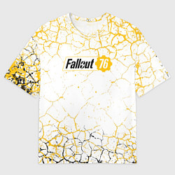 Мужская футболка оверсайз Fallout 76 Жёлтая выжженная пустошь