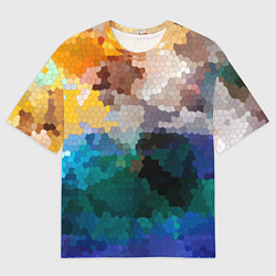 Футболка оверсайз мужская Осенний мозаичный узор, цвет: 3D-принт