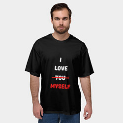 Футболка оверсайз мужская I love you myself, цвет: 3D-принт — фото 2