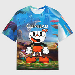 Футболка оверсайз мужская Cuphead Красная чашечка, цвет: 3D-принт