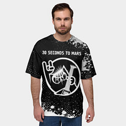 Футболка оверсайз мужская 30 Seconds to Mars КОТ Краска, цвет: 3D-принт — фото 2