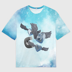 Мужская футболка оверсайз Angel Hearts