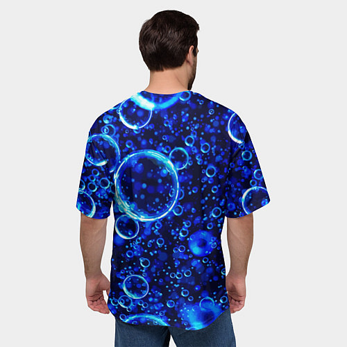Мужская футболка оверсайз Пузыри воздуха в воде Pattern / 3D-принт – фото 4