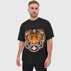 Футболка оверсайз мужская Символ тигра, цвет: 3D-принт — фото 2