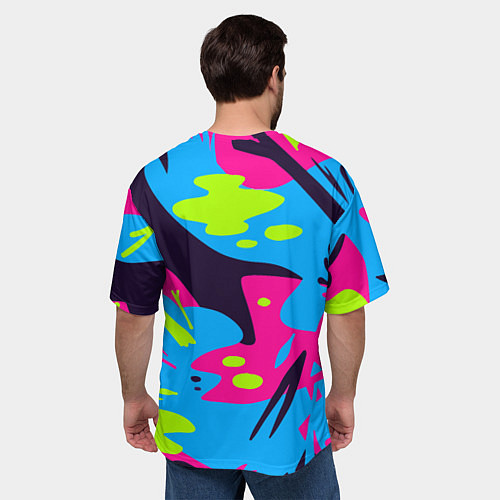 Мужская футболка оверсайз Color abstract pattern Summer / 3D-принт – фото 4