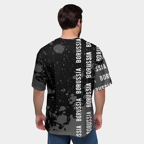 Мужская футболка оверсайз BORUSSIA Брызги / 3D-принт – фото 4