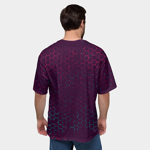 Мужская футболка оверсайз CS:GO - Соты / 3D-принт – фото 4