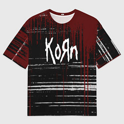 Футболка оверсайз мужская KoЯn Корн потеки, цвет: 3D-принт