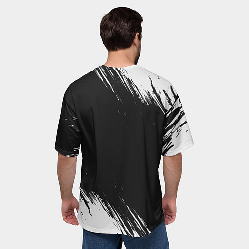 Мужская футболка оверсайз СТРАХА НЕТ - СИМВОЛ ВЕЛЕСА - Краска / 3D-принт – фото 4