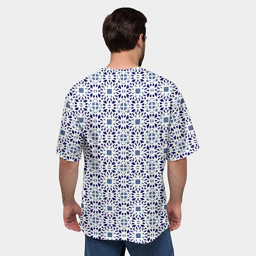 Мужская футболка оверсайз ПАТТЕРН ГЕОМЕТРИЧЕСКИЙ ЗИМНИЙ / 3D-принт – фото 4
