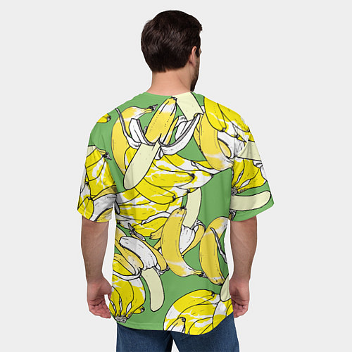 Мужская футболка оверсайз Banana pattern Summer Food / 3D-принт – фото 4