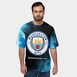 Футболка оверсайз мужская МАНЧЕСТЕР СИТИ Manchester City 5, цвет: 3D-принт — фото 2
