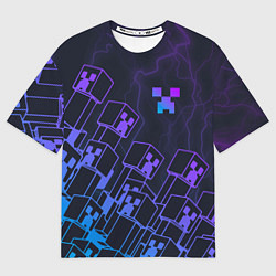 Мужская футболка оверсайз Minecraft CREEPER NEON