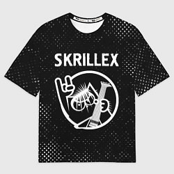 Футболка оверсайз мужская Skrillex - КОТ - Потертости, цвет: 3D-принт