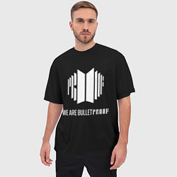 Футболка оверсайз мужская BTS WE ARE BULLETPROOF БТС - мы пуленепробиваемые, цвет: 3D-принт — фото 2