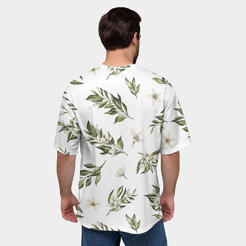 Мужская футболка оверсайз Цветы Цитрусовых / 3D-принт – фото 4