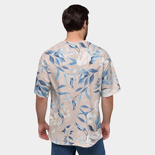 Мужская футболка оверсайз Цветы Нежные / 3D-принт – фото 4