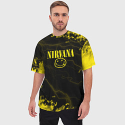 Футболка оверсайз мужская Nirvana молнии, цвет: 3D-принт — фото 2