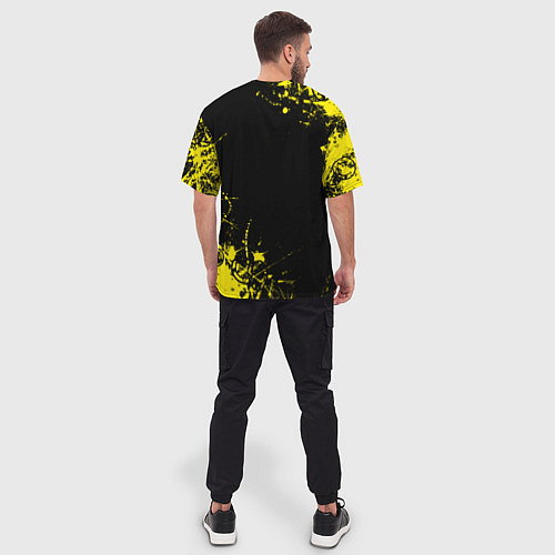 Мужская футболка оверсайз Nirvana texture смайл / 3D-принт – фото 4