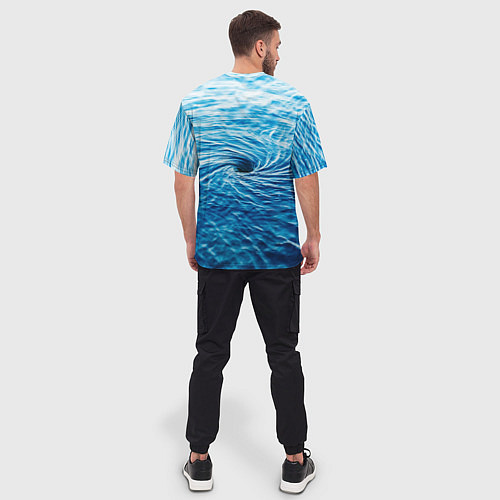 Мужская футболка оверсайз Водоворот Океан / 3D-принт – фото 4