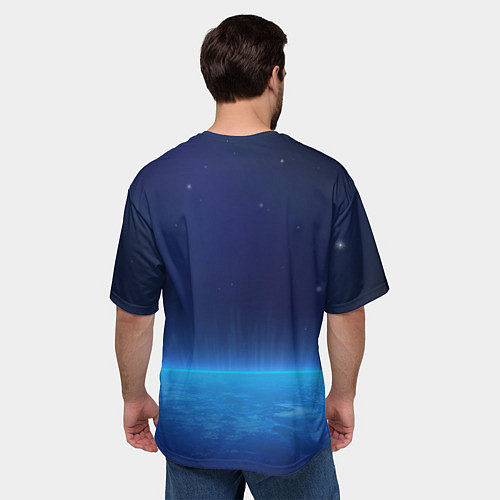 Мужская футболка оверсайз Планета вид из космоса / 3D-принт – фото 4