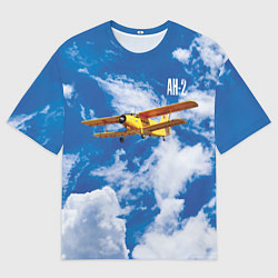 Мужская футболка оверсайз Гражданский самолет Ан-2
