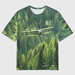 Футболка оверсайз мужская Военный самолет Ан-2, цвет: 3D-принт