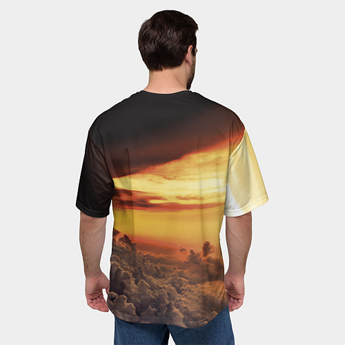 Мужская футболка оверсайз Гражданский самолет Ил 96-300 / 3D-принт – фото 4