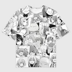 Футболка оверсайз мужская О моём происхождении в слизь pattern, цвет: 3D-принт