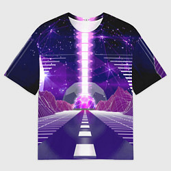 Футболка оверсайз мужская Vaporwave Neon Space, цвет: 3D-принт