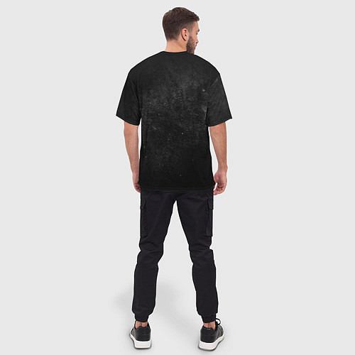 Мужская футболка оверсайз Черный космос black space / 3D-принт – фото 4