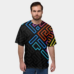 Футболка оверсайз мужская НЕОНОВЫЕ ФИГУРЫ НЕОН, цвет: 3D-принт — фото 2