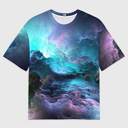 Мужская футболка оверсайз Разноцветные тучи