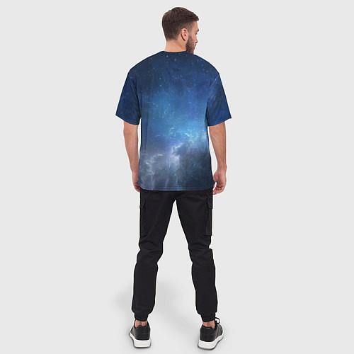Мужская футболка оверсайз Манящий космос / 3D-принт – фото 4