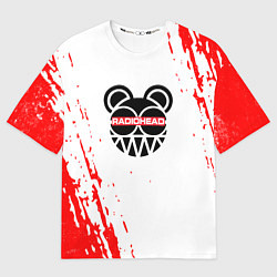Мужская футболка оверсайз Radiohead радиоголова logo
